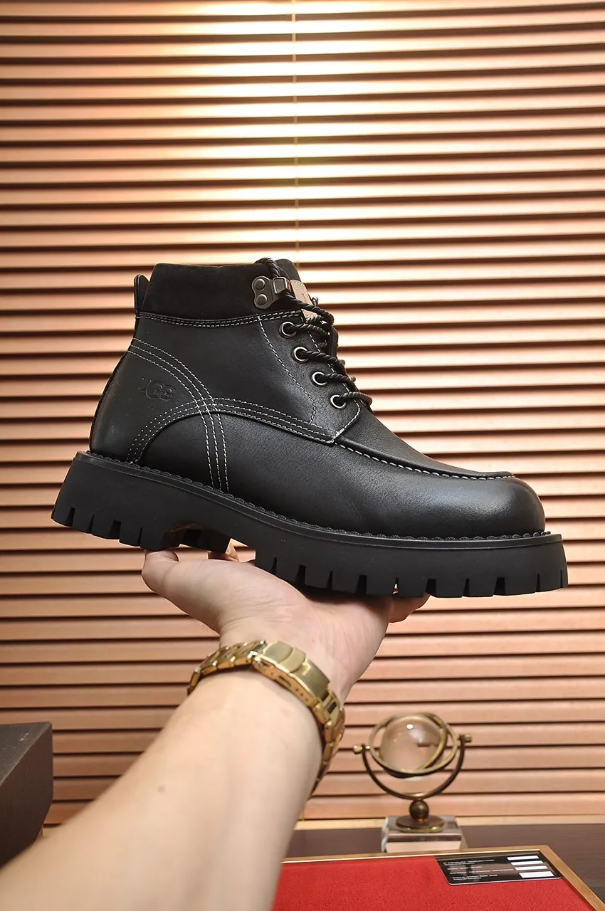 Men's shoes 💰640💶 [UGG] (full wool lining) top-end high-quality fur-in-one warm snow boots from Australia's warm luxury brand men's shoes, UGG-5877 official website synchronized, made of imported cowhide, carefully sewn...Imported rubber foam outsole (comfortable, soft, wear-resistant) The quality is really great...Exquisite workmanship, you can't put it down at first sight, available in sizes 39-44